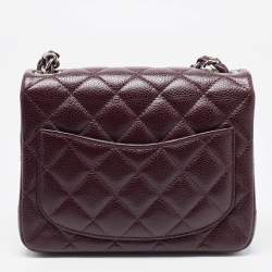 Chanel Dark Brown Quilted Leather Mini Square Classic Single Flap