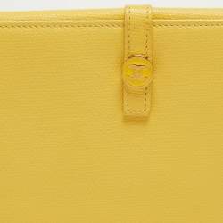 Chanel Yellow Leather CC Flap French Continental Wallet