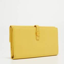 Chanel Yellow Leather CC Flap French Continental Wallet