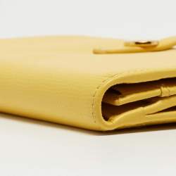 Chanel Yellow Leather CC Flap French Continental Wallet