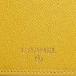 Chanel Yellow Leather CC Flap French Continental Wallet