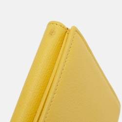 Chanel Yellow Leather CC Flap French Continental Wallet