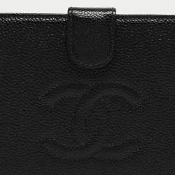 Chanel Black Caviar Leather Timeless CC French Wallet