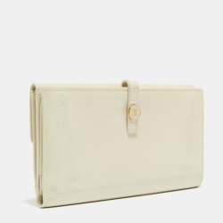 Chanel White Leather CC Flap French Continental Wallet