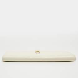 Chanel White Leather CC Flap French Continental Wallet