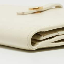 Chanel White Leather CC Flap French Continental Wallet
