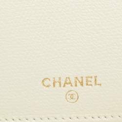 Chanel White Leather CC Flap French Continental Wallet