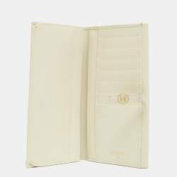 Chanel White Leather CC Flap French Continental Wallet