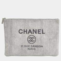 Pre Owned Chanel Denim Deauville Large Clutch Bag