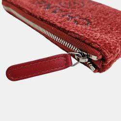 Pre Owned Chanel Red Lurex Boucle Mini Deauville Pouch 