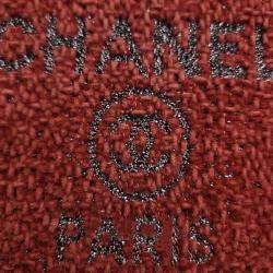Pre Owned Chanel Red Lurex Boucle Mini Deauville Pouch 
