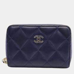 Chanel Navy Blue Card Wallet