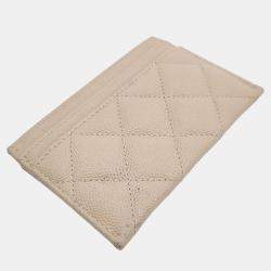 Chanel Beige/Black caviar card wallet