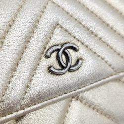 Chanel Gold  chevron long wallet