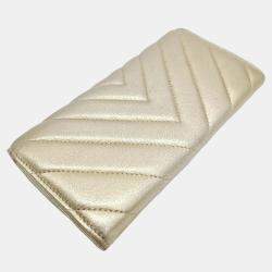 Chanel Gold  chevron long wallet
