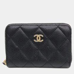Chanel Black Quilted Lambskin Cambon Card Holder Wallet Case Leather  ref.562514 - Joli Closet