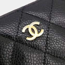 Chanel Black caviar card wallet