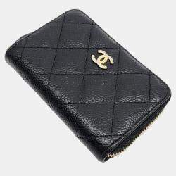 Chanel Black caviar card wallet