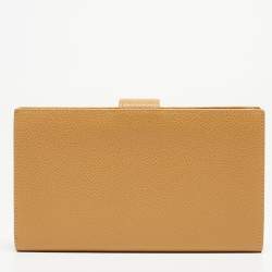 Pre Owned Chanel Beige CC Caviar Leather CC Timeless French Wallet  