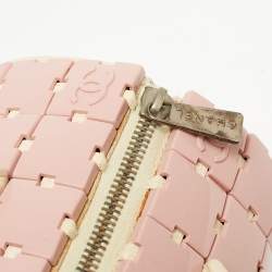 Pre Owned Chanel Pink/Light Beige Acrylic Lucite Puzzle Barrel Satchel