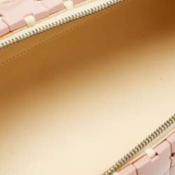 Pre Owned Chanel Pink/Light Beige Acrylic Lucite Puzzle Barrel Satchel