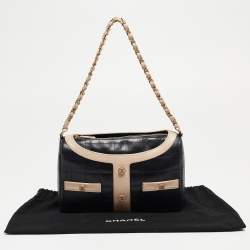 Pre Owned Chanel Black/Beige Choco Quilted Leather Mademoiselle Jacket Shoulder Bag