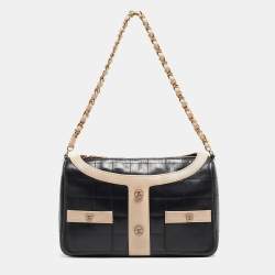 Pre Owned Chanel Black/Beige Choco Quilted Leather Mademoiselle Jacket Shoulder Bag