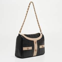 Pre Owned Chanel Black/Beige Choco Quilted Leather Mademoiselle Jacket Shoulder Bag