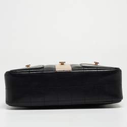 Pre Owned Chanel Black/Beige Choco Quilted Leather Mademoiselle Jacket Shoulder Bag