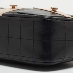 Pre Owned Chanel Black/Beige Choco Quilted Leather Mademoiselle Jacket Shoulder Bag