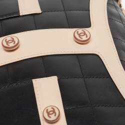 Pre Owned Chanel Black/Beige Choco Quilted Leather Mademoiselle Jacket Shoulder Bag