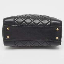 Pre Owned Chanel Black Quilted Leather CC Chain Tote