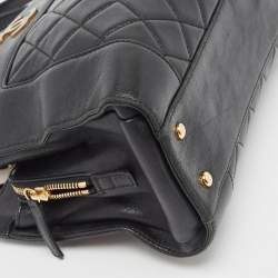 Pre Owned Chanel Black Quilted Leather CC Chain Tote