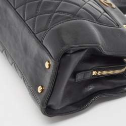 Pre Owned Chanel Black Quilted Leather CC Chain Tote