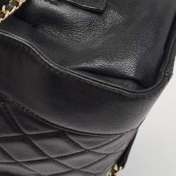 Pre Owned Chanel Black Quilted Leather CC Chain Tote