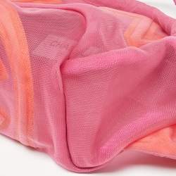 Pre Owned Chanel Pink Mesh and Fabric CC Belt Bag