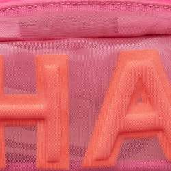 Pre Owned Chanel Pink Mesh and Fabric CC Belt Bag