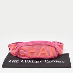 Pre Owned Chanel Pink Mesh and Fabric CC Belt Bag