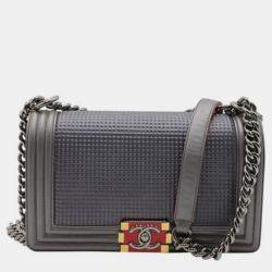 Chanel Silver Leather Jumbo Luxe Ligne Flap Bag Chanel