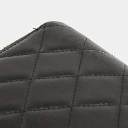 Pre Owned Chanel Black Quilted Leather Zip Around Classic Organizer