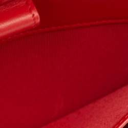 Chanel Red Quilted Leather Zip Around Organizer Wallet 