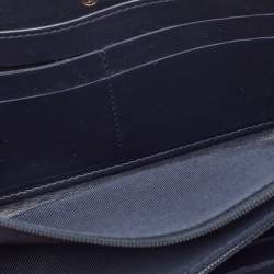 Chanel Navy Blue Quilted Leather CC Zip Around Wallet 