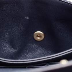 Pre Owned Chanel Navy Blue Quilted Leather Jumbo Classic Double Flap Bag