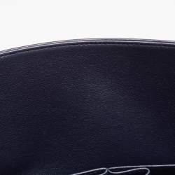 Pre Owned Chanel Navy Blue Quilted Leather Jumbo Classic Double Flap Bag