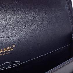 Pre Owned Chanel Navy Blue Quilted Leather Jumbo Classic Double Flap Bag