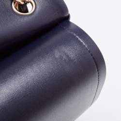Pre Owned Chanel Navy Blue Quilted Leather Jumbo Classic Double Flap Bag
