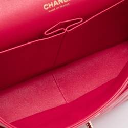 Pre Owned Chanel Pink Quilted Leather Jumbo Classic Double Flap Bag