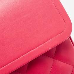 Pre Owned Chanel Pink Quilted Leather Jumbo Classic Double Flap Bag
