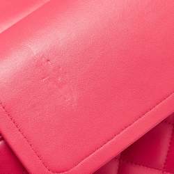Pre Owned Chanel Pink Quilted Leather Jumbo Classic Double Flap Bag