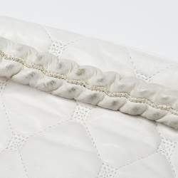 Pre Owned Chanel White Quilted Leather Hidden Chain Flap Bag